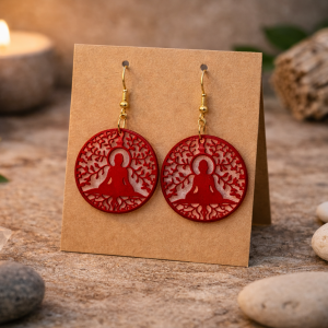 boucle d oreille bouddha arbre de vie