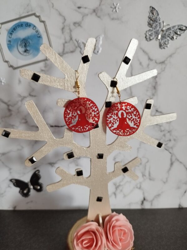 boucle d oreille bouddha arbre de vie