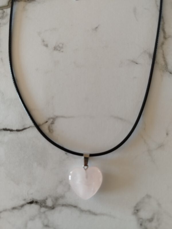 Collier avec coeur en quartz rose – Image 2