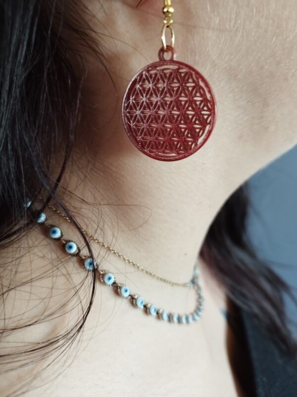 Boucle d oreille Fleur de vie – Image 3