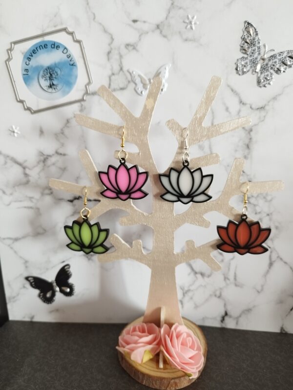 Boucle d oreille fleur de lotus