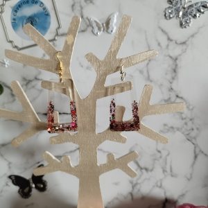 Boucle d oreille trapèze pailletée