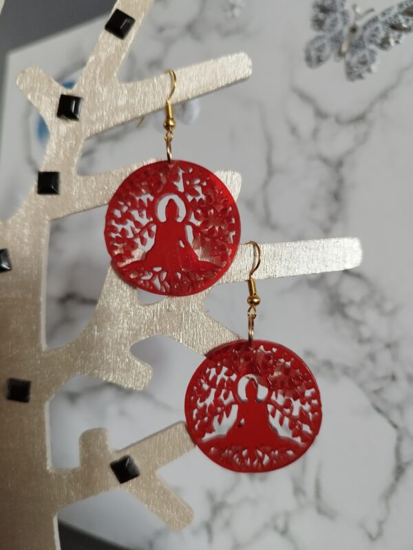 boucle d oreille bouddha arbre de vie – Image 2