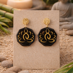 Boucles d'oreilles fleur lotus yoga