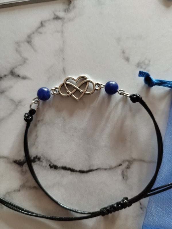 bracelets infini avec cœur et véritable pierre aux choix – Image 4