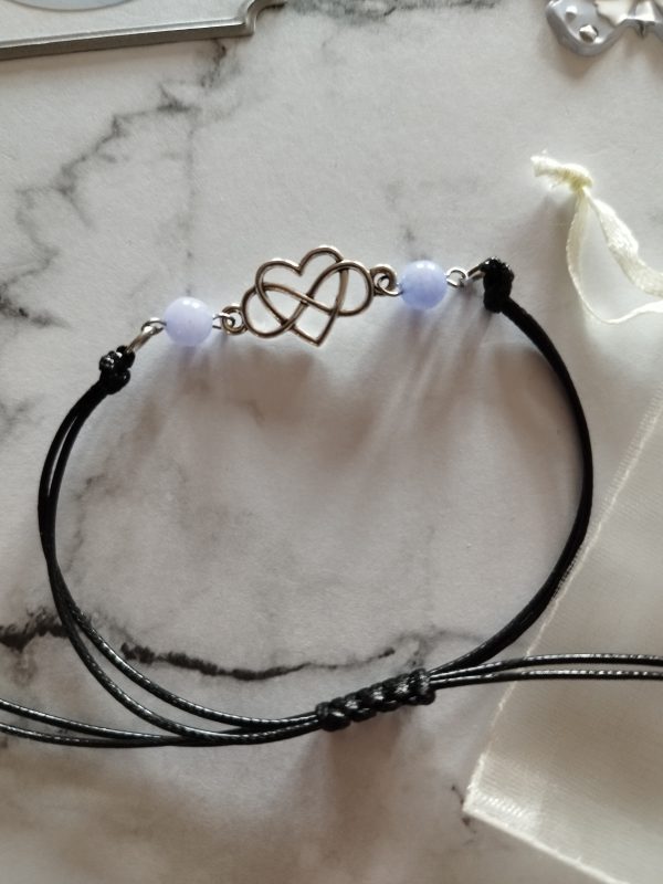 bracelets infini avec cœur et véritable pierre aux choix – Image 5