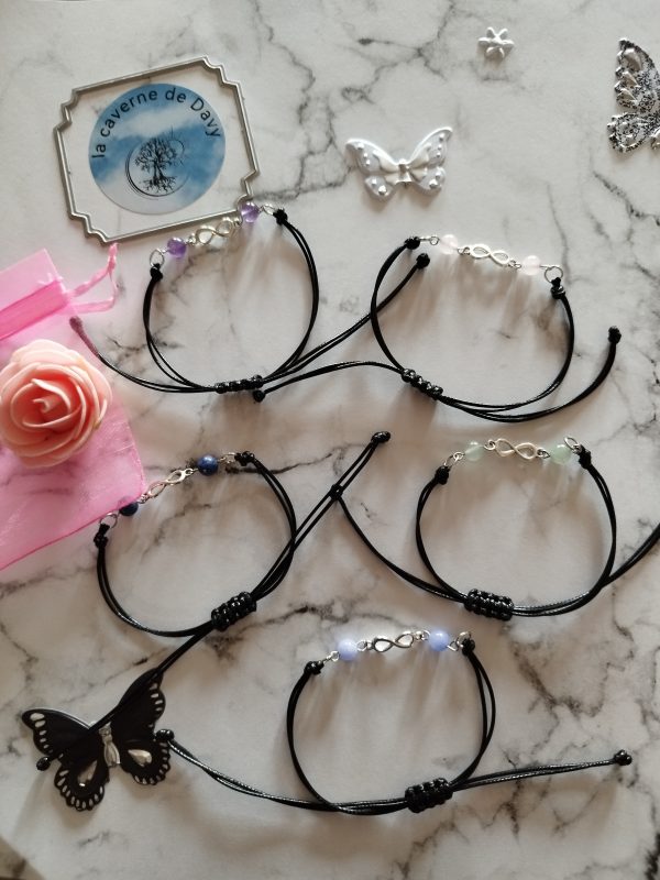 Bracelets infini avec véritable  pierre au choix