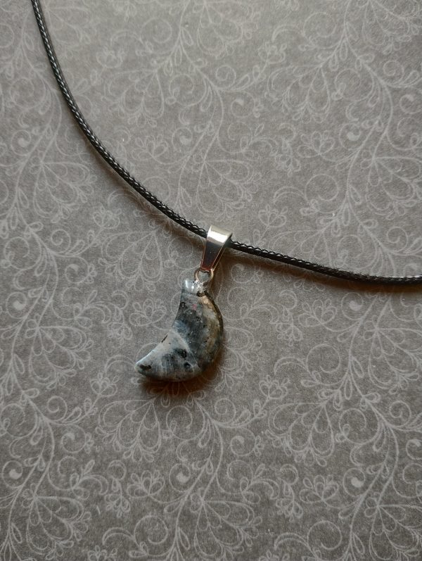 Collier lune avec véritable pierre en labradorite – Image 2