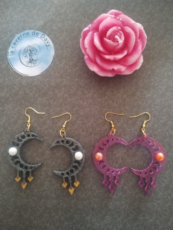 Boucles d'oreilles lune