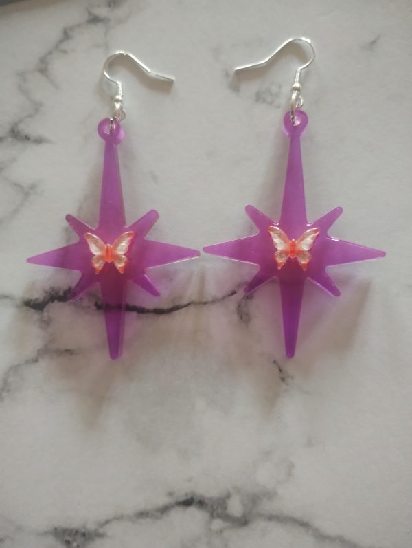 Boucle d'oreille étoile papillon – Image 2