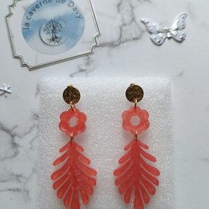 Boucle d'oreille feuille