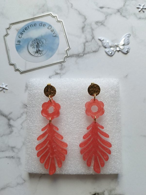 Boucle d'oreille feuille