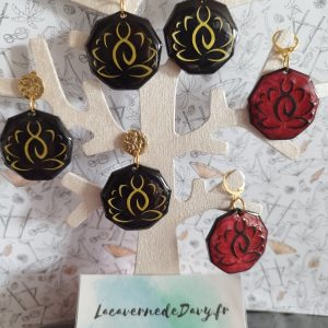 Boucles d'oreilles fleur lotus yoga