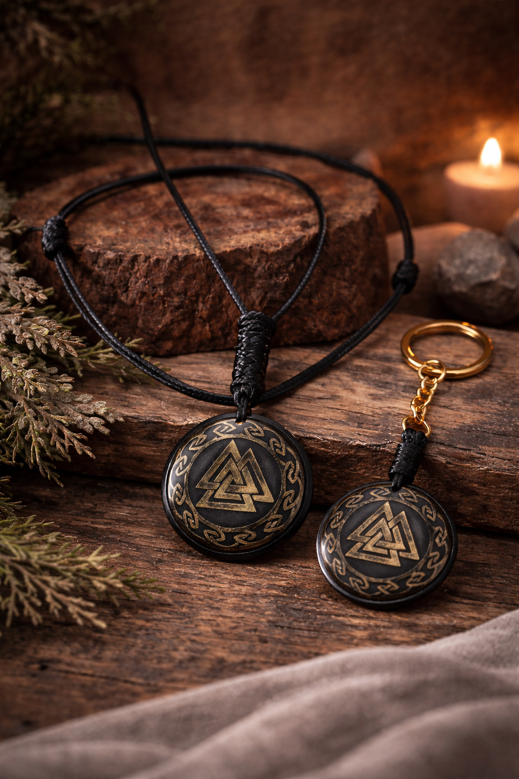 Collier ou porte clé Valknut appeler "nœud des guerriers"