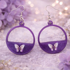 Boucles d'oreilles demi-cercle papillon