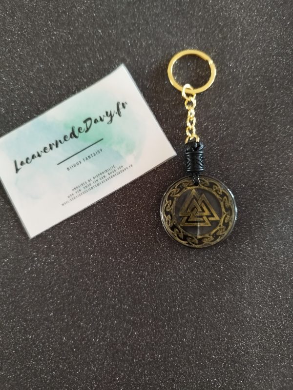 Collier ou porte clé Valknut appeler  "nœud des guerriers" – Image 3