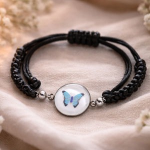 Bracelet papillon bleu