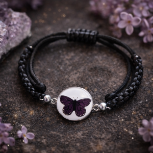 Bracelet papillon violet