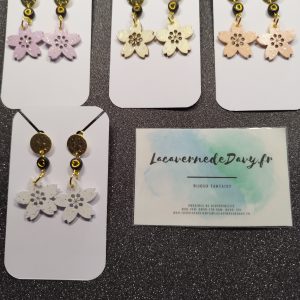 Boucles d'oreilles fleur pailletée