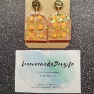 Boucles d'oreilles lumière d'orange