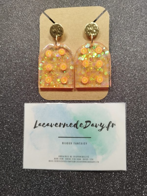 Boucles d'oreilles lumière d'orange