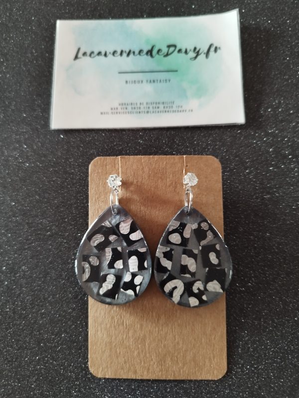 Boucles d'oreilles goutte d'eau Éclipse d’Argent