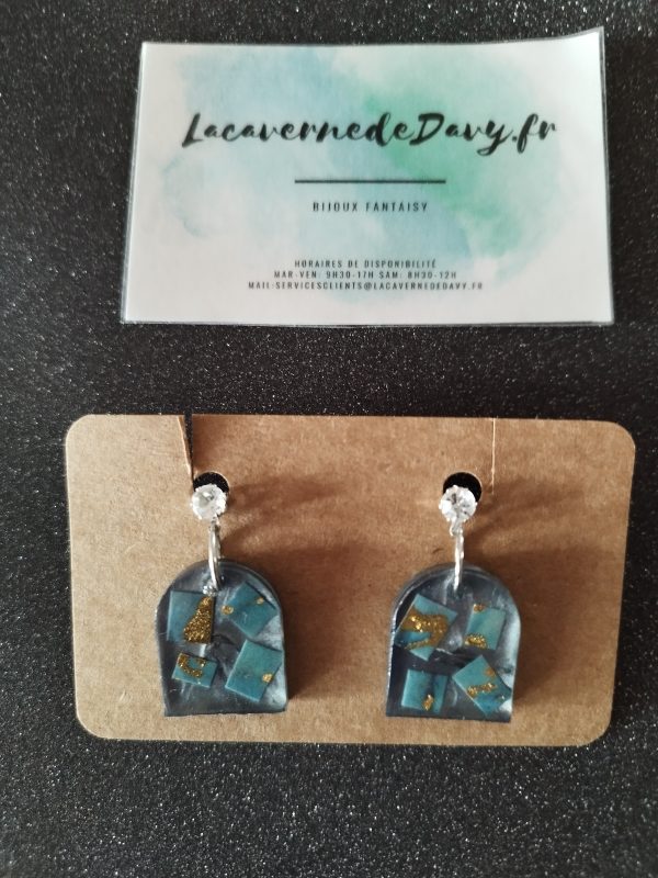 Boucles d'oreilles Émeraude Céleste