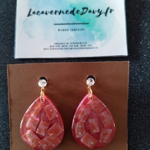 Boucles d'oreilles goutte d'eau Éclat Pêche