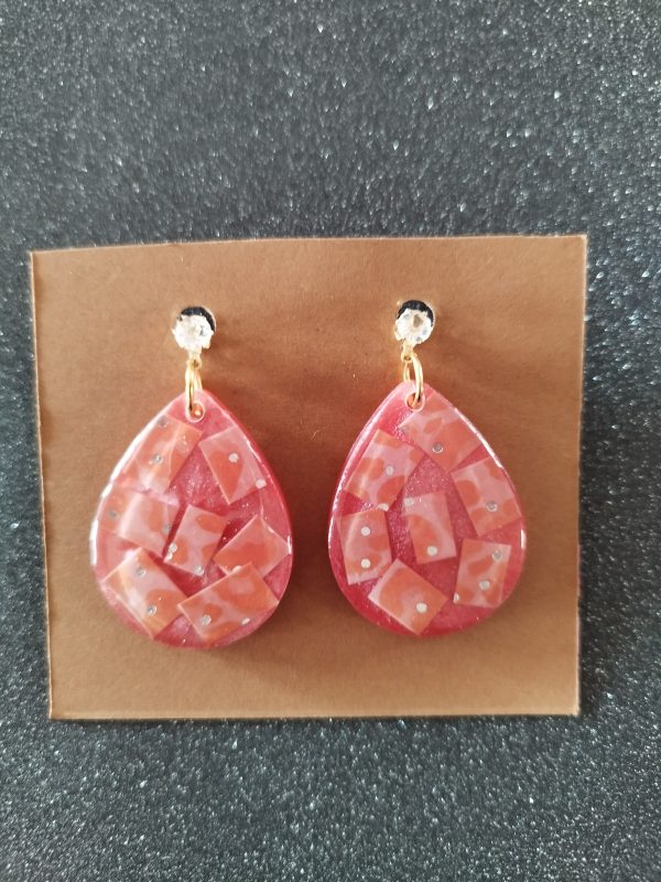 Boucles d'oreilles goutte d'eau Éclat Pêche – Image 2