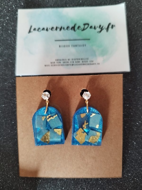 Boucles d'oreilles Éclats de Lagon doré