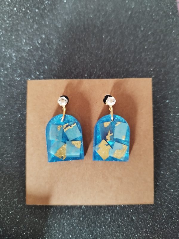 Boucles d'oreilles Éclats de Lagon doré – Image 2