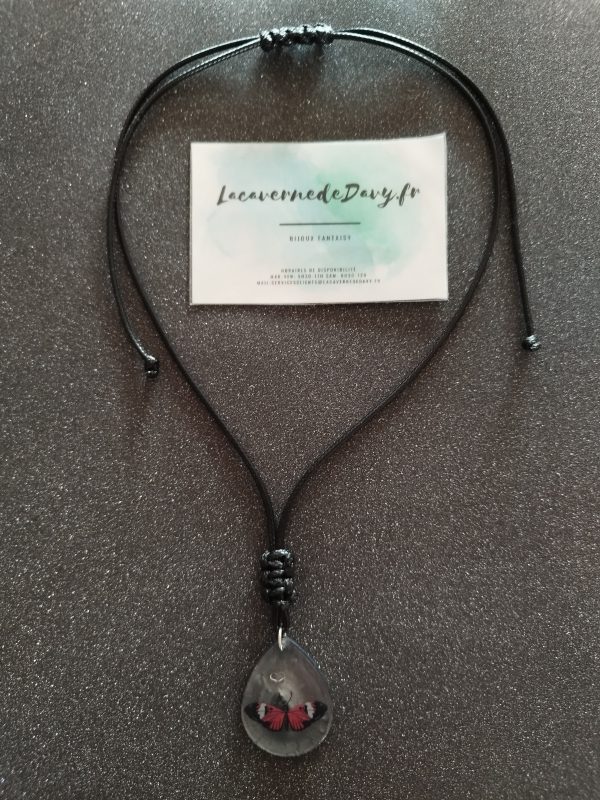 Collier Papillon Rubis