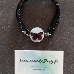 (Alt) : Bracelet papillon violet élégant