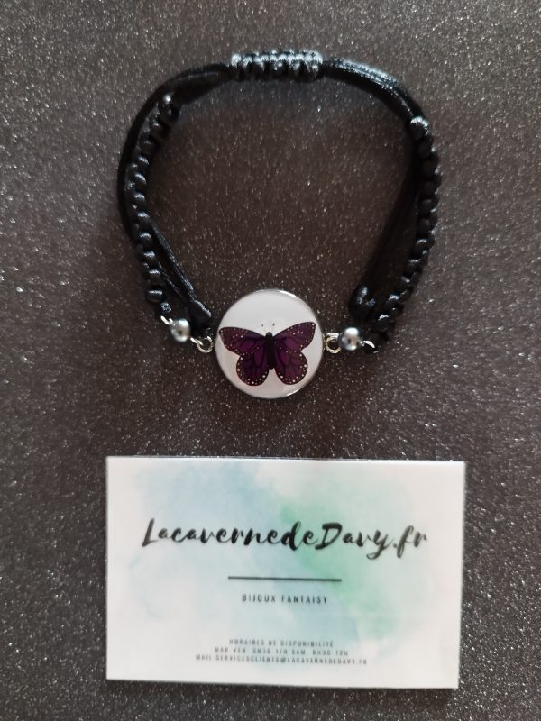 (Alt) : Bracelet papillon violet élégant