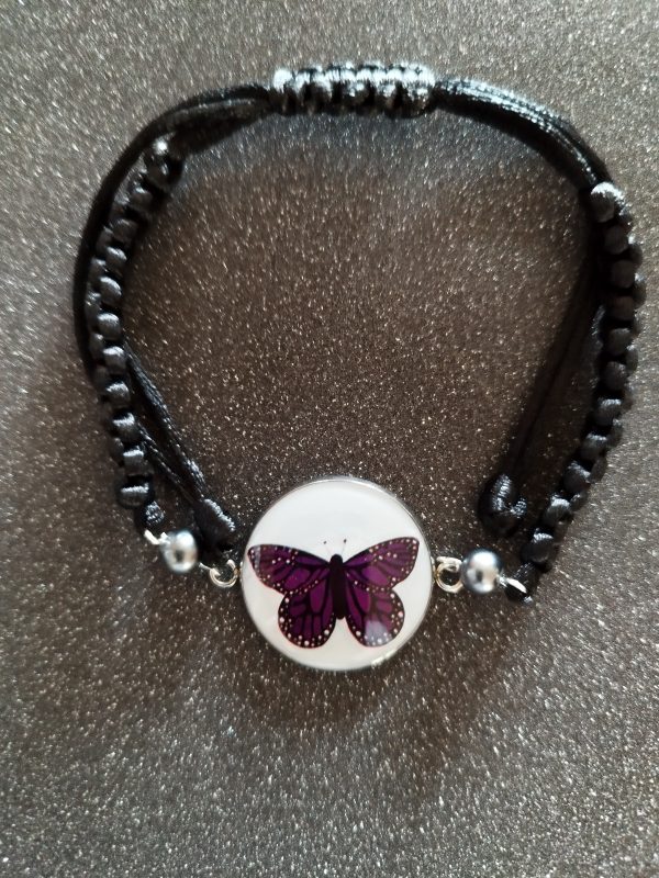 Bracelet papillon violet – Image 2