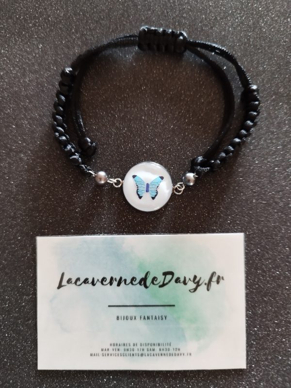 Bracelet papillon bleu