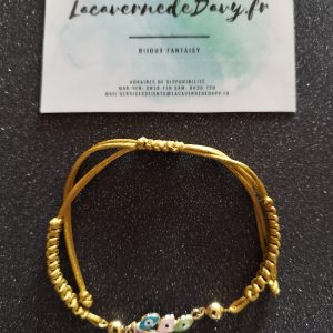 Bracelet doré mauvais œil en forme de fleur, bijou porte-bonheur et protecteur