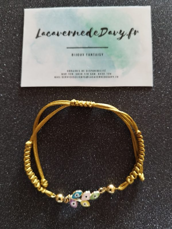 Bracelet doré mauvais œil en forme de fleur, bijou porte-bonheur et protecteur