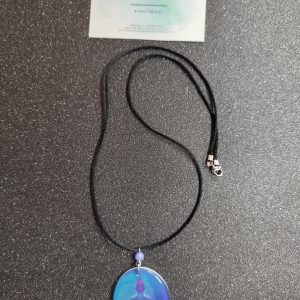 Collier chakra avec pierre angélite bleue naturelle, bijou énergétique et spirituel