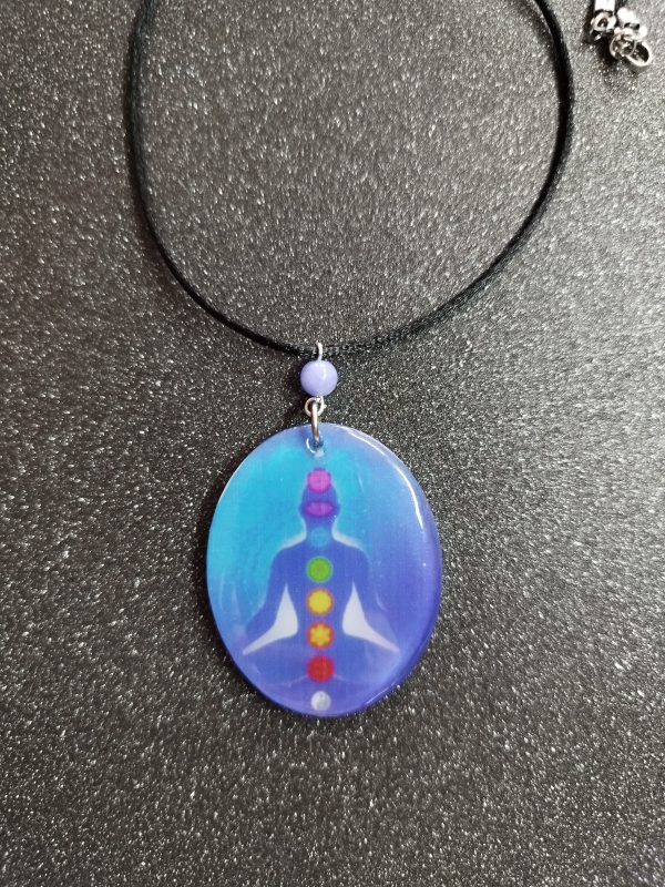 Collier chakra avec pierre angelite – Image 2