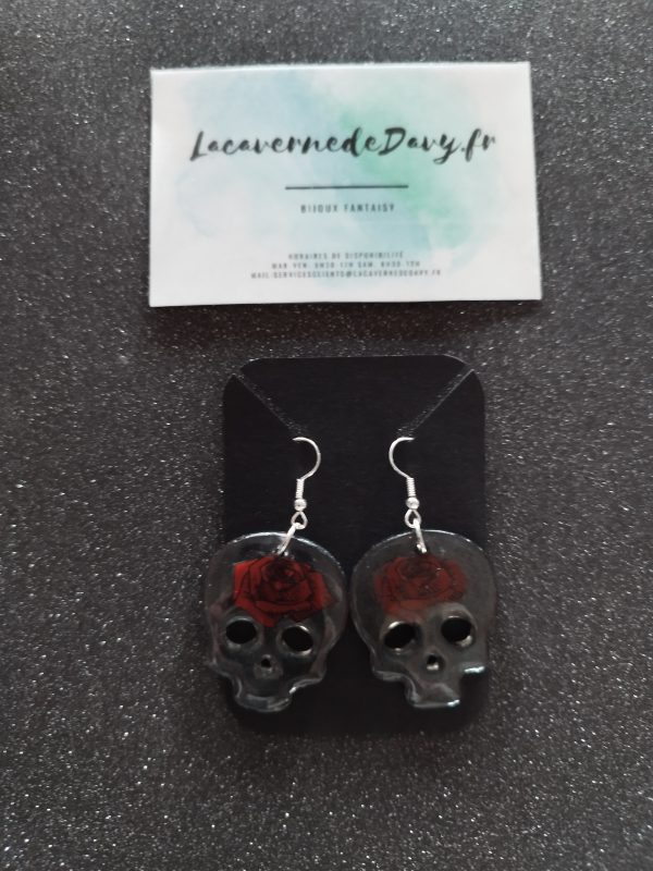Boucles d'oreilles tête de mort – Image 3