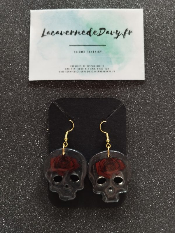Boucles d'oreilles tête de mort – Image 2
