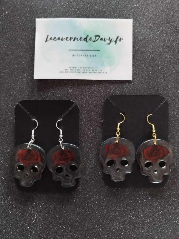 Boucles d'oreilles tête de mort