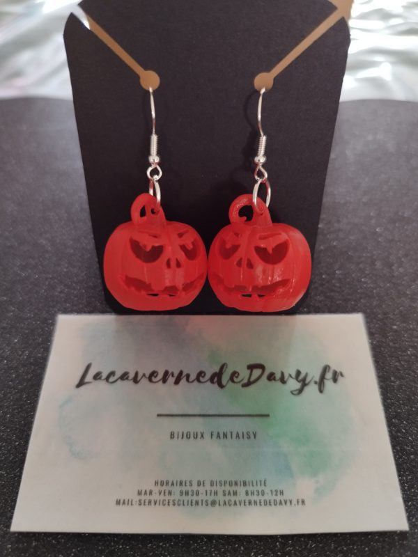 Boucles d'oreilles citrouille Halloween – Image 2