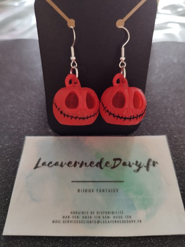 Boucles d'oreilles citrouille Halloween – Image 3