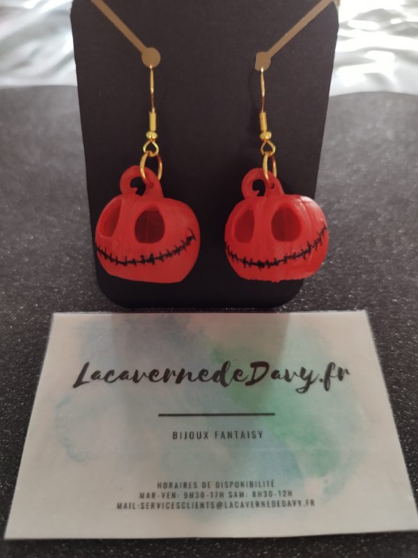 Boucles d'oreilles citrouille Halloween – Image 2