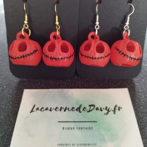 Boucles d'oreilles citrouille Halloween