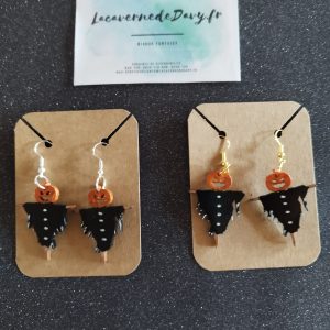 Boucles oreilles épouvantail Halloween 🎃