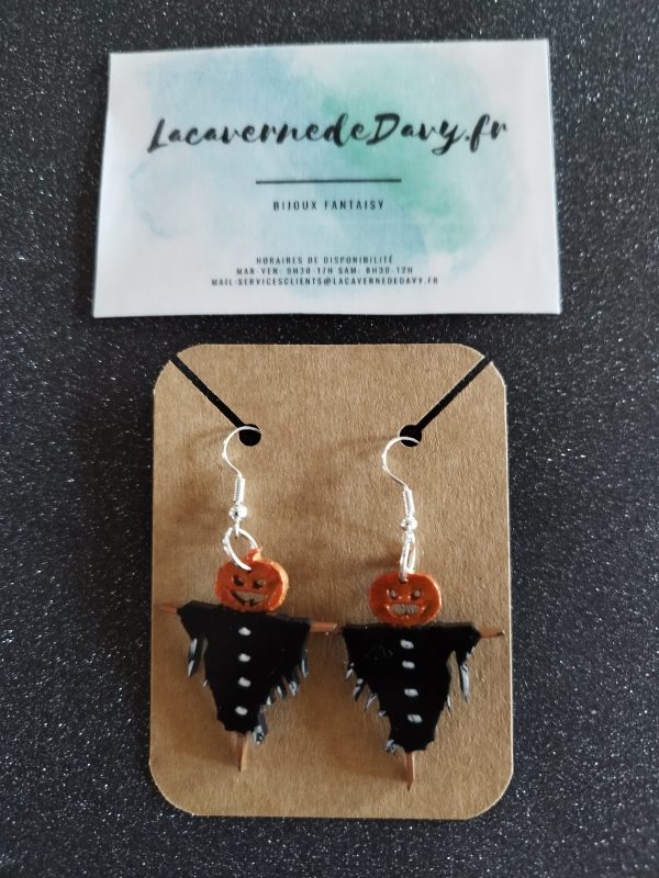 Boucles oreilles épouvantail Halloween 🎃 – Image 3