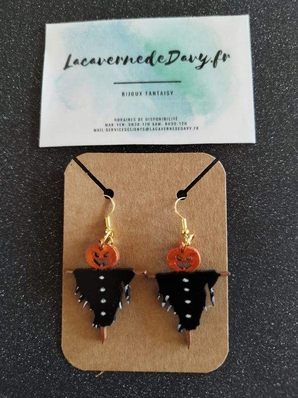 Boucles oreilles épouvantail Halloween 🎃 – Image 2